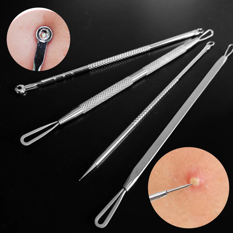 

3/4/5PCS Stainless Steel Blackhead Removal Tool Acne Needle Blemish Comedone Pimple Extractor Remover Needle Face Pore Cleaner