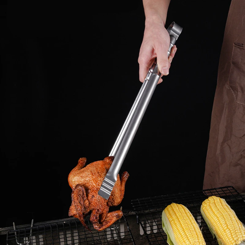 Kitchen Super Long Handle BBQ Steak Tongs Cake Clip Stainless Steel Food Clamp Handy Practical Gadget Cooking Accessories food tongs