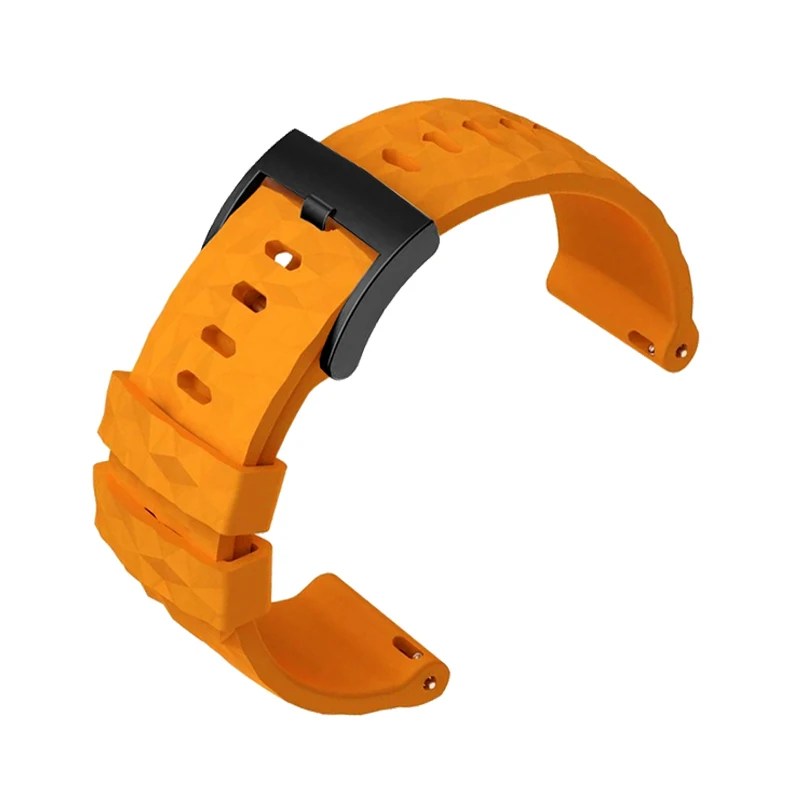 High-Quality Silicone Rubber Watch Strap with Metal Accents