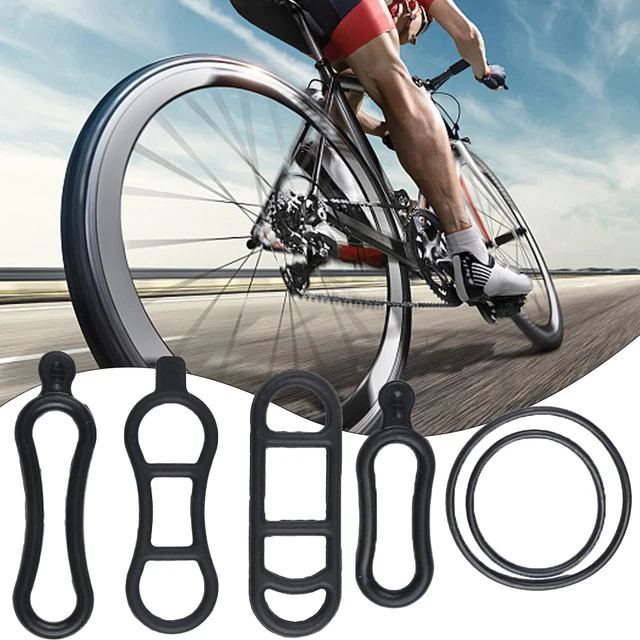 Sangles Fixation éclairage Vélo Lot De 2 - Silicone Extensible Réglable - Pour Feux Avant Et Arrière