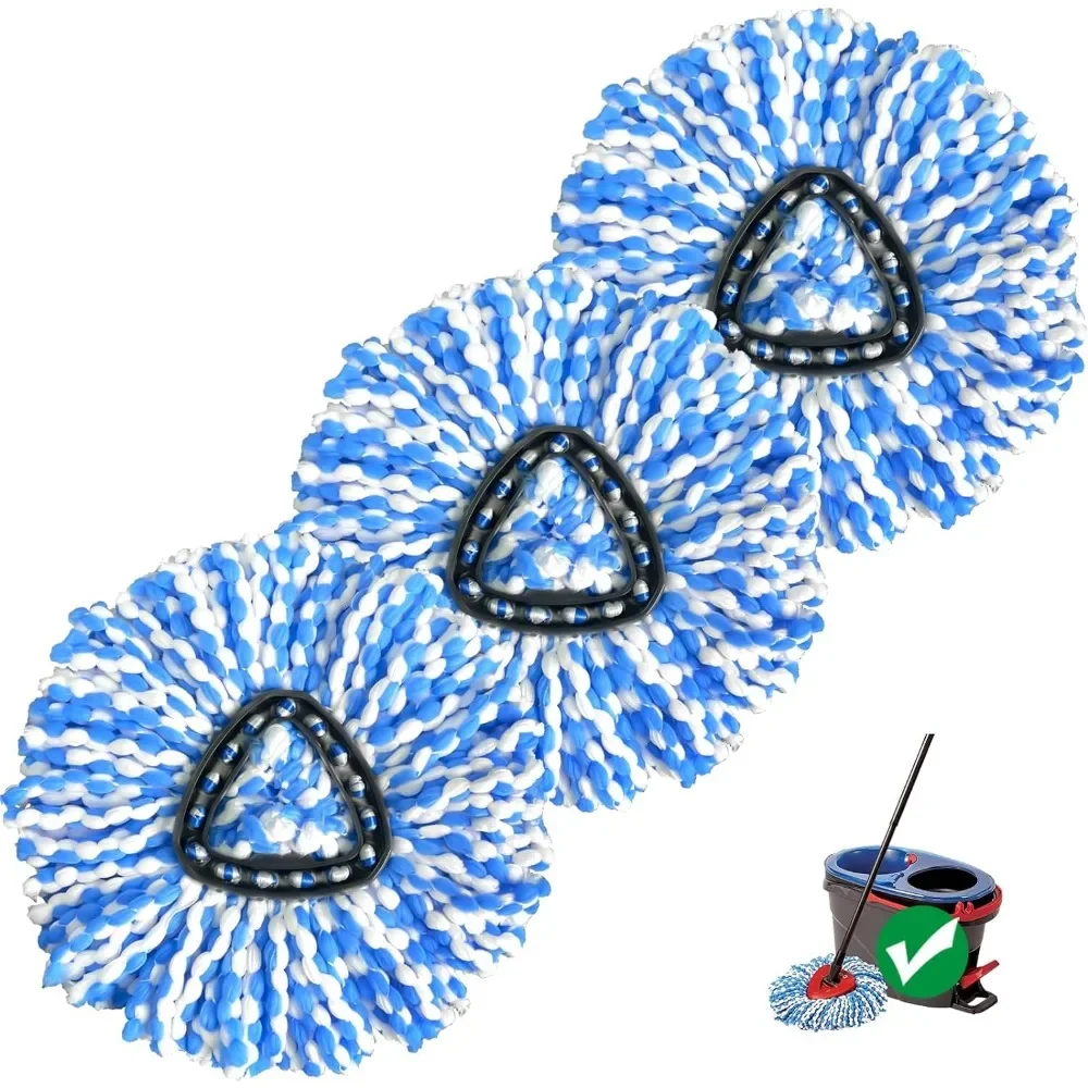 Spin Mop Replacement Heads 3 Pack Microfiber