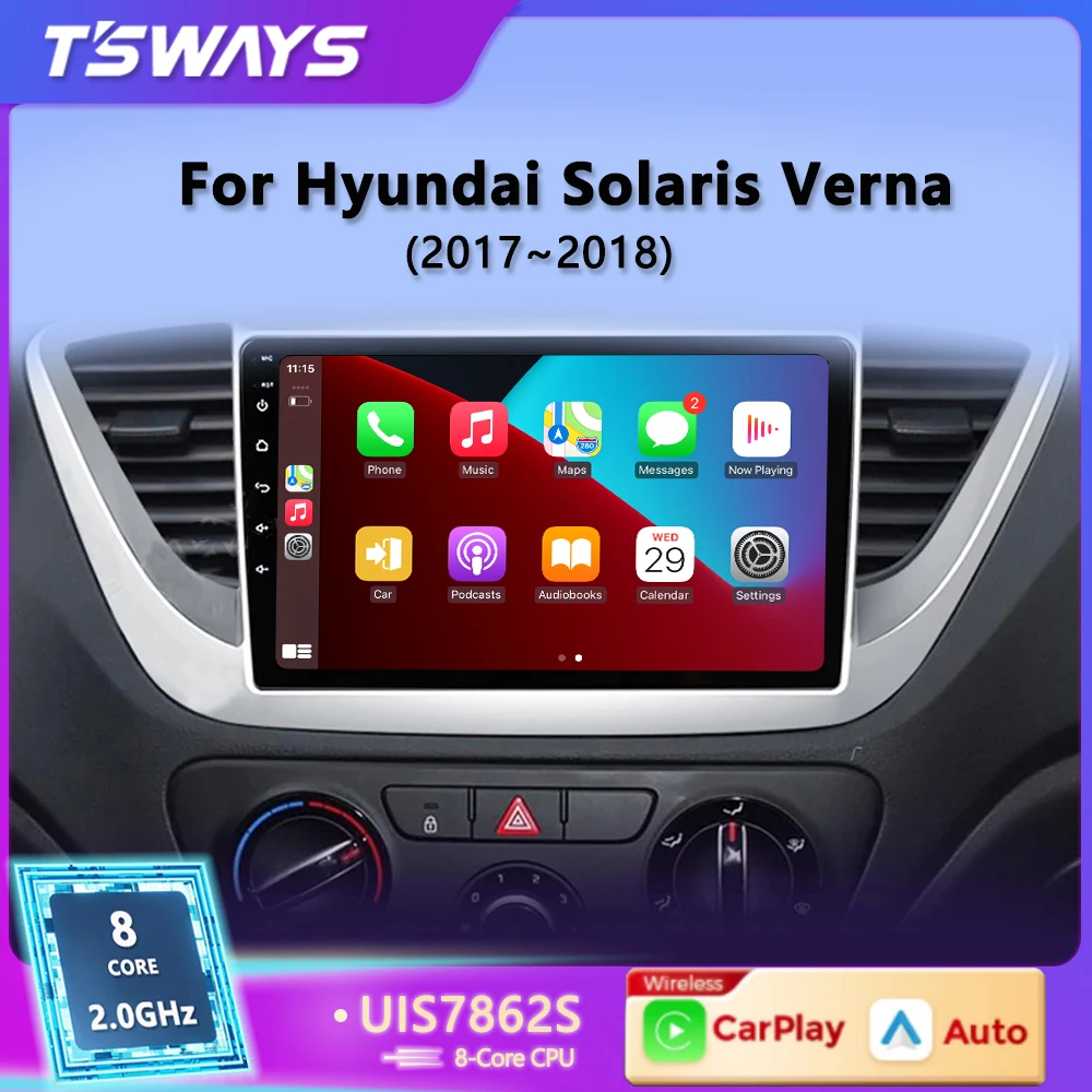 

Tsways Pro 5G Wifi 2Din Android 12 Car Radio Multimedia Video Player For Hyundai Solaris 2 Verna 2016 - 2020 Carplay Autoraido