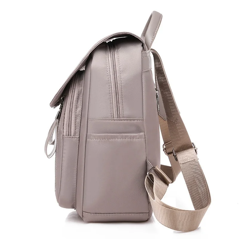 Korean Women Student Schoolbag Outdoor Waterproof Office Travel Outdoor Simple Oxford Zipper Anti-theft Nylon Backpack Bag