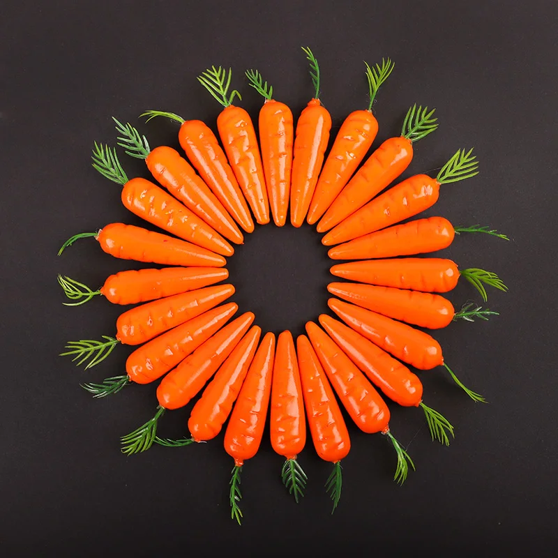 Easter Decoration Simulation Mini Carrot Artificial Foam Vegetable Carrots Easter Party Home Decor Ornaments Kids Gift DIY Craft