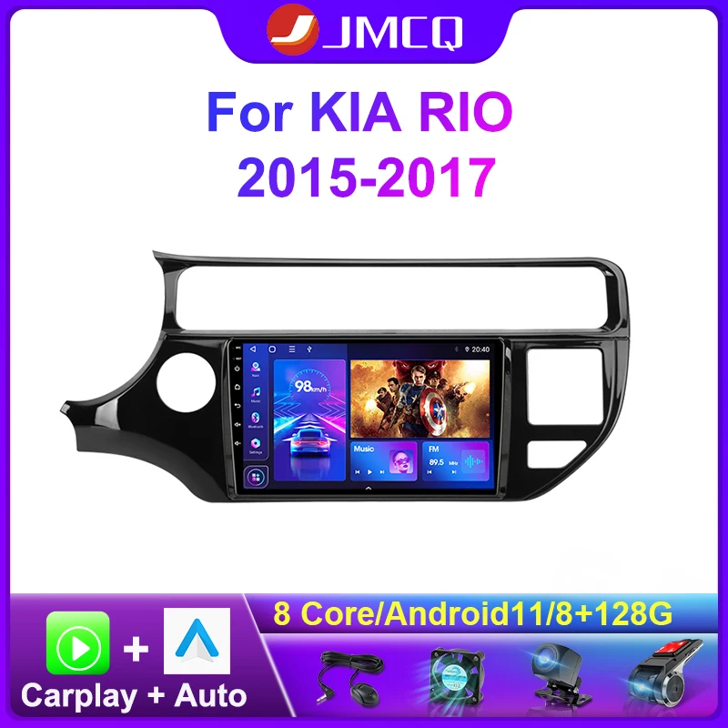 Автомобильный мультимедийный видеоплеер JMCQ Carplay Android 11 0 с GPS-навигацией для KIA K3 RIO