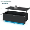 LED Lift Top Coffee Table with Storage Modern Coffee Tables for Living Room Rectangle High Gloss Center Table with 2 Drawers 5