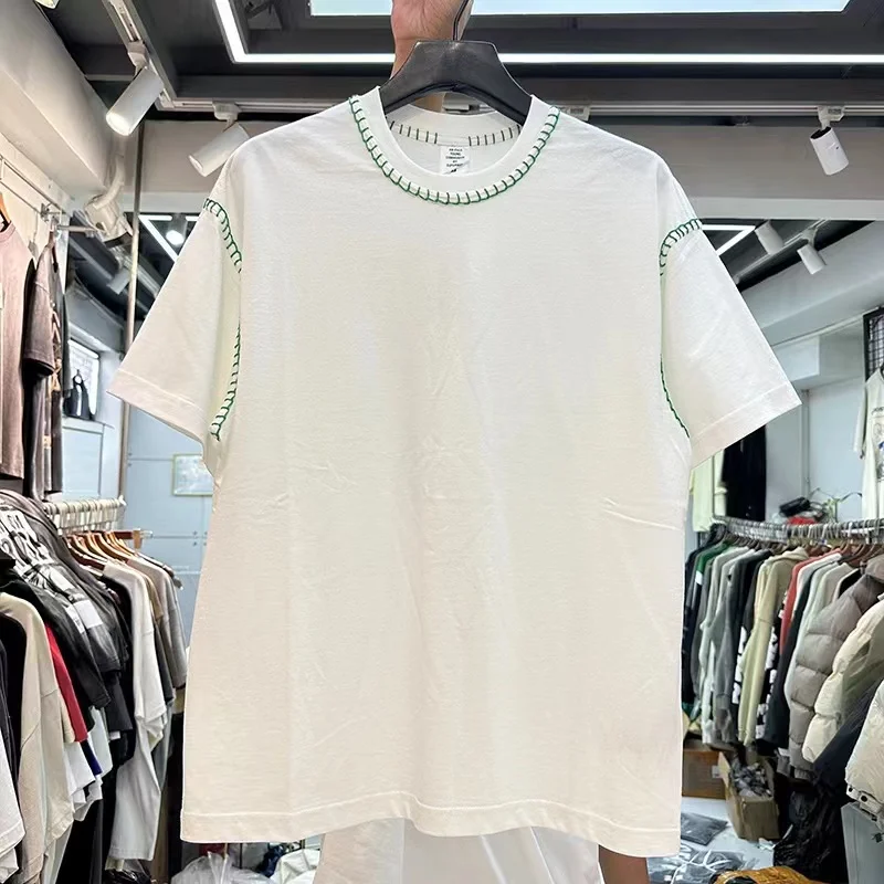 재고 Ins 어린이 티셔츠, 한국 인스 스타일, 캐주얼 만화 반팔 상의, 남아 및 여아, 1-11 세, 2024 여름 신상 