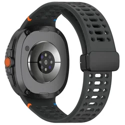 Breathable Magnetic Silicone Sport Watch Band - Lightweight and Unisex Design - Galaxy Watch 8 44mm (05 Official gray)