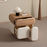 Storage Drawers Nightstands Cute Cream Style Luxury Aesthetic Bedside Table Simple Design Mesa De Noche Bedroom Furniture 3