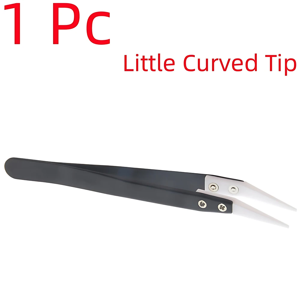 Ceramic Tweezers Heat Resistant Non Conductive Stainless Steel Body Multifunction Hand Tools Kits Industrial Tweezers