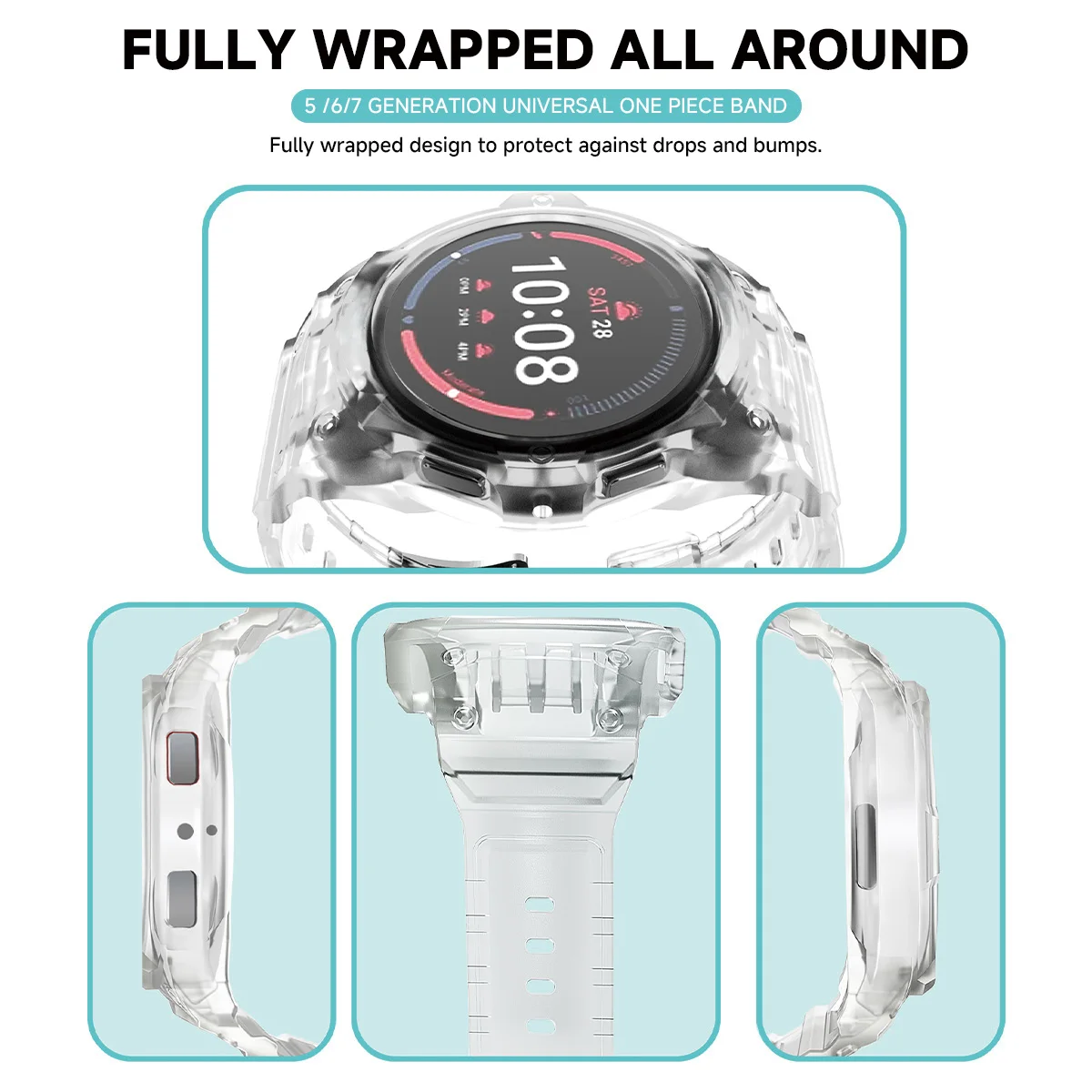 Silicone Sport Loop Band with PC Protective Case