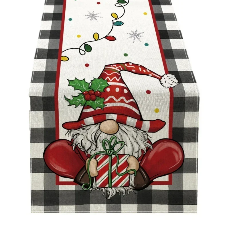 Christmas Table Runner Merry Christmas Decorations For Home 2024 Cristmas Table Flag Cover Navidad Noel Gift New year Tablecloth