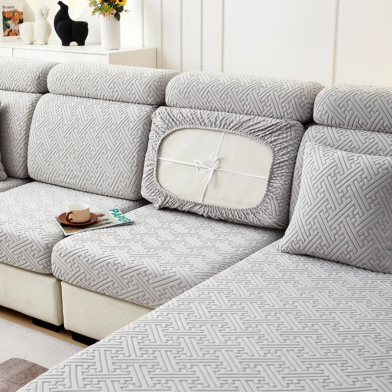 Adjustable Sofa Covers Jacquard Sofa Seat Cushion Cover Stretch Couch Cover L Shaped Sofa Slipcover For Living Room Home Decor 5