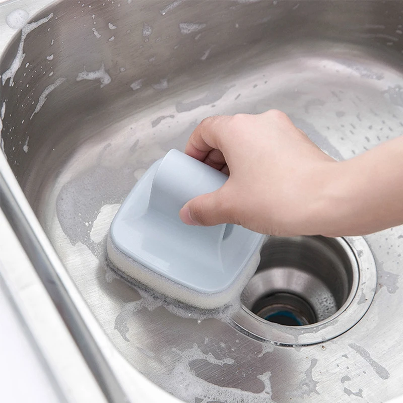 

Cleaning Tools Handle Pot Brush Wall-mounted Sponge Dishwashing Scrub Pot Brush To Remove Grease Cleaning Brush for Kitchen
