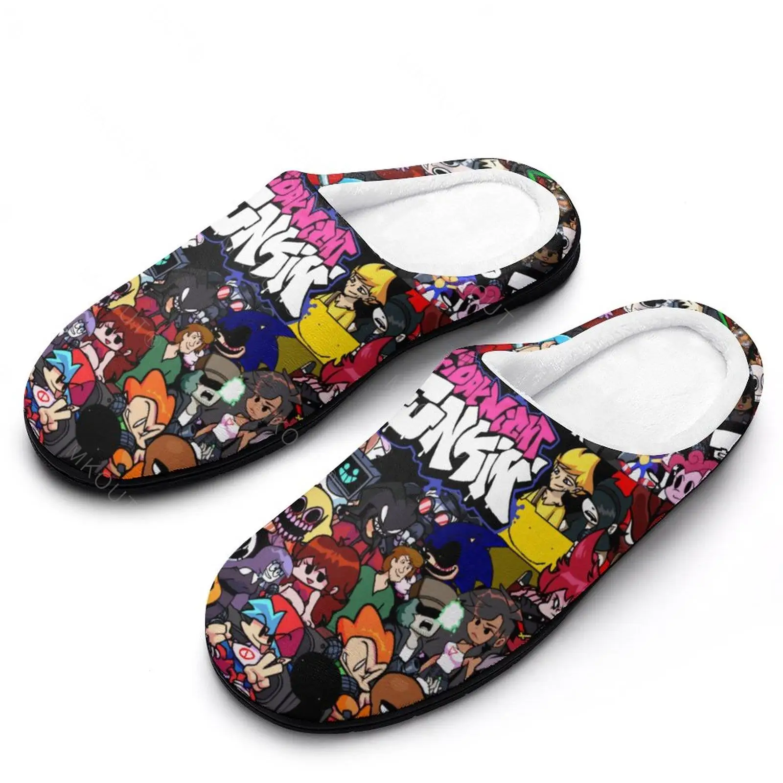 

Winter Warm Slippers Friday Night (1) Men Women Cotton Slides Non-Slip Couple Household Soft-soled Loafer Pantofolehotel Shoes