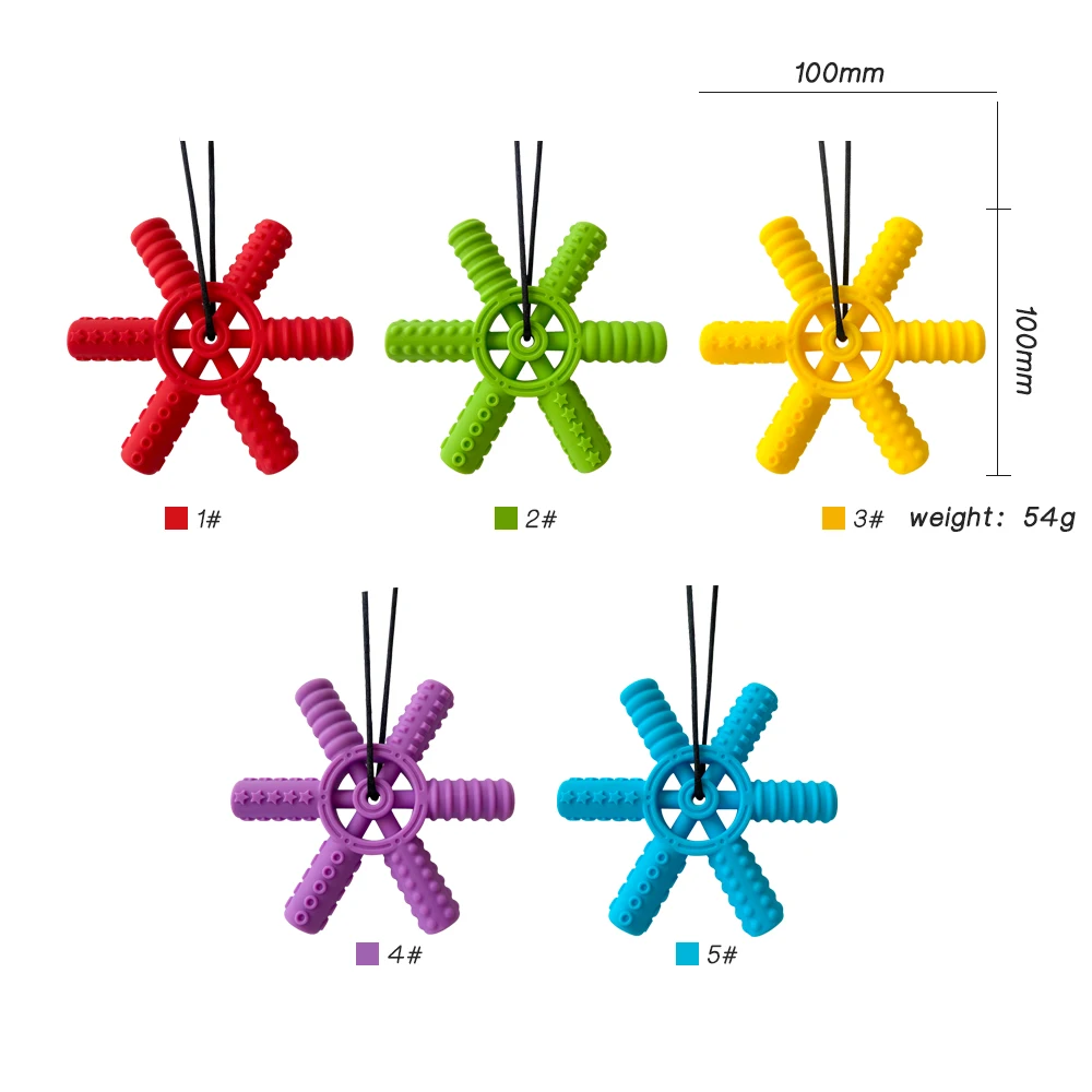 Baby silicone teether children building block chewing necklace sensory chewing molar pendant oral motor toy for ADHD boy gift 6