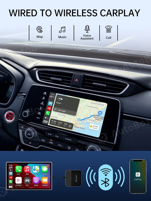 AutoBox Wireless CarPlay Adapter MINI Carplay  Music Spotify Waze  Auto Plug and Play For Toyota Audi Car WIFI BT5.8 ios16 - AliExpress
