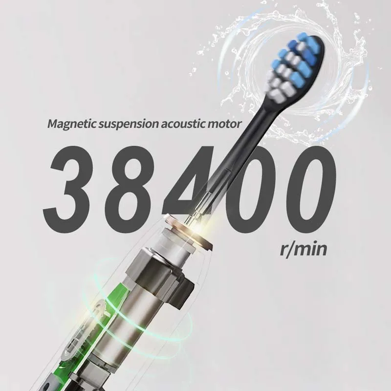 스마트 친환경 충전식 전동 칫솔 (가정 및 여행용, 구강 관리용) 배터리 구동 무선 칫솔