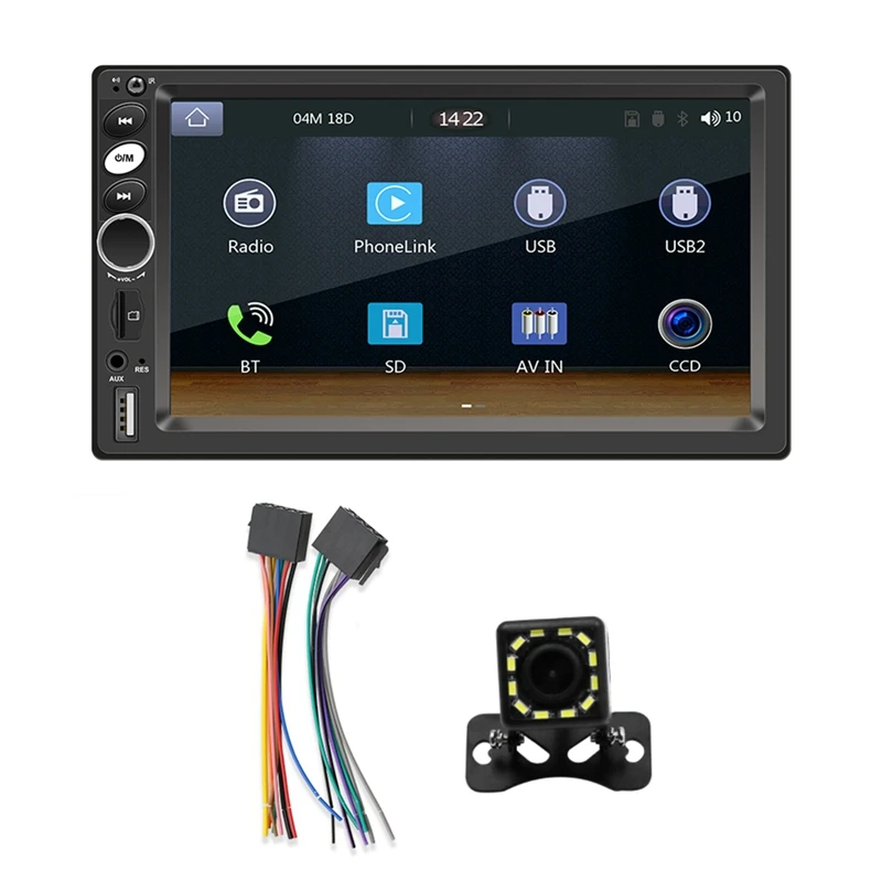 

1 Set Carplay Android Auto 7In Touch Screen Radio Mirror Link Bluetooth AUX Camera