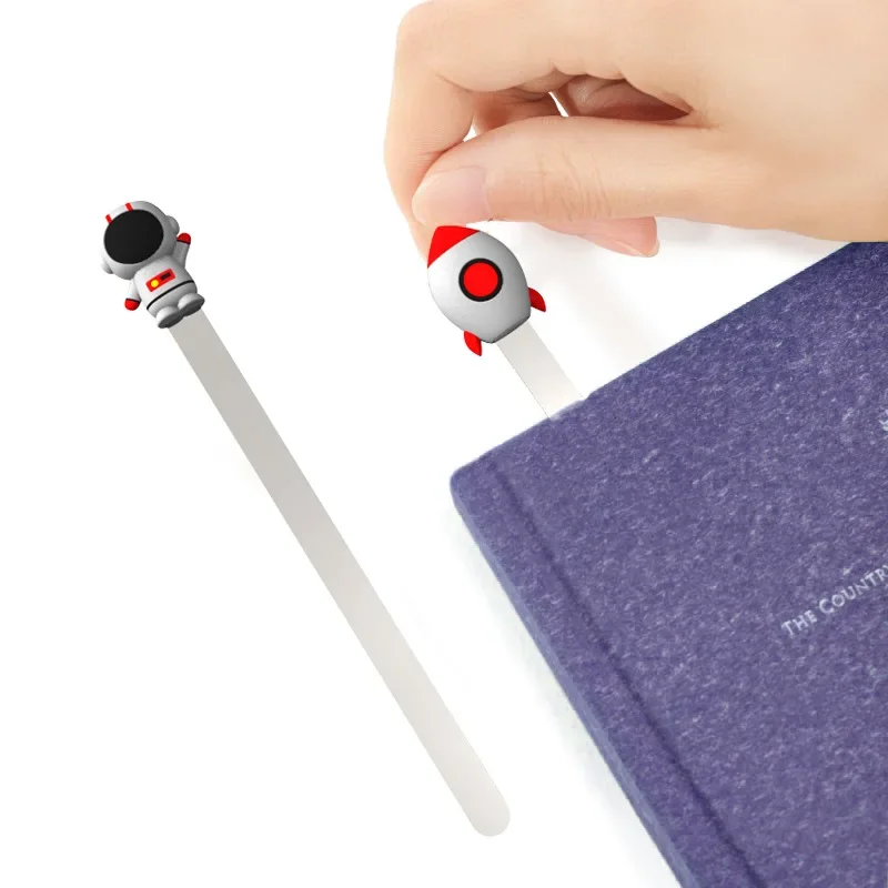 3D Space Rocket Bookmark Astronaut Metal Bookmarks Creative Stationery Gift for Students Who Love Reading metal bookmark,bookmarks stationery supplies