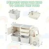 Toy Storage Organizer, Toy Shelf with with 2 Removable Toy Bins, 2 Pull-Out Drawers, Enclosed Cabinet, Kids Bookshelf 3