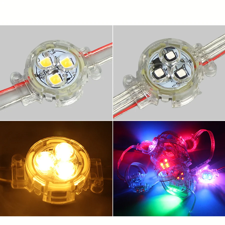 300PCS 12V DMX512 LED 모듈 30mm 3LED 픽셀 라이트 Smd 3535 5050 DJ Dmx Rgb 풀 컬러 엔터테인먼트 포인트 램프