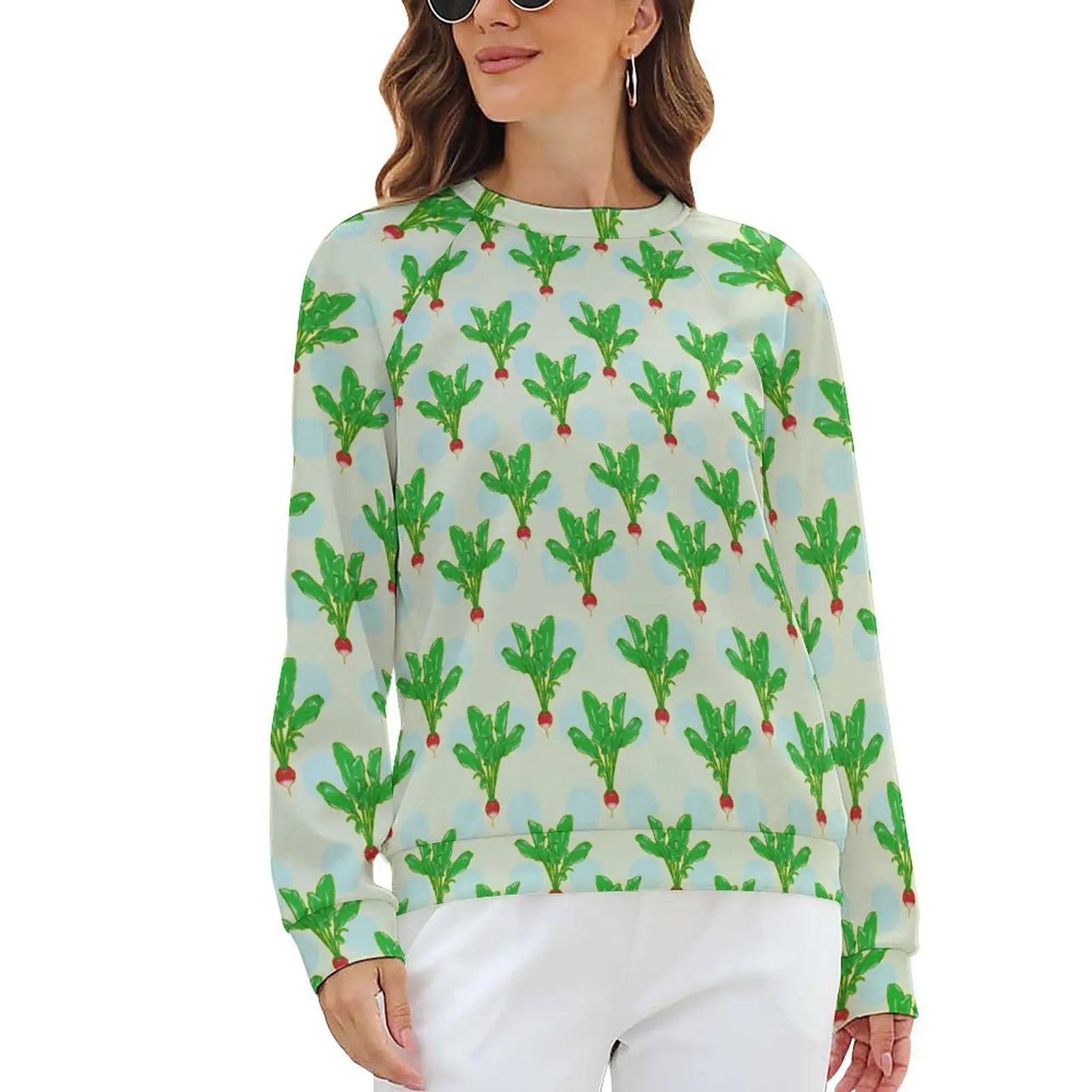 

Vector Radishes Casual Hoodies Vegetable Kawaii Graphic Hoodie Autumn Long Sleeve Classic Oversized Sweatshirts Gift