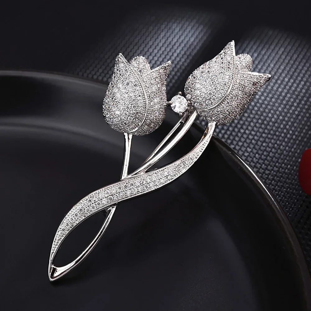 

Rose Flower Brooches Opal Stone Rhinestone Brooch For Women Suit Pins Fashion Clothing Wedding Jewelry Accesorios Mujer Gifts