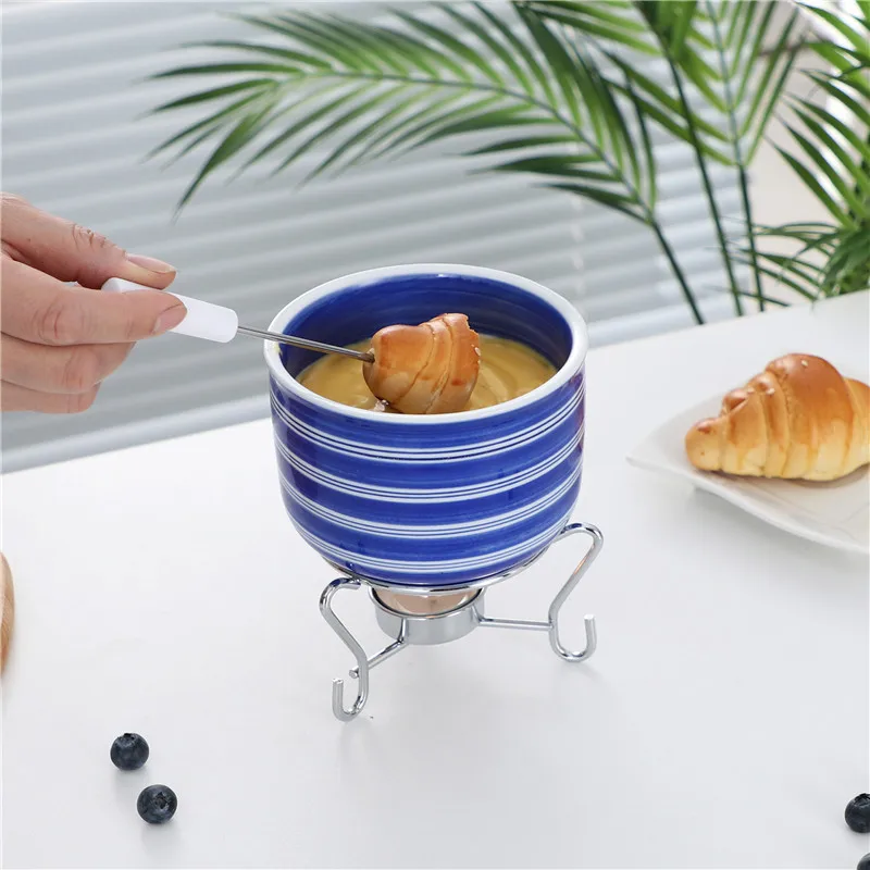 Chocolate fondue bowl, ceramic chocolate fondue pot