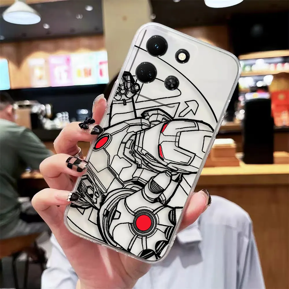 thumbnail image 1 of Clear Phone Case For Infinix NOTE 10 11 12 30 30i SMART 5 6 7 ZERO CAMON 19 20 PRO Case Funda Capa Shell Marvel Lron Man Comics, 1 of 5