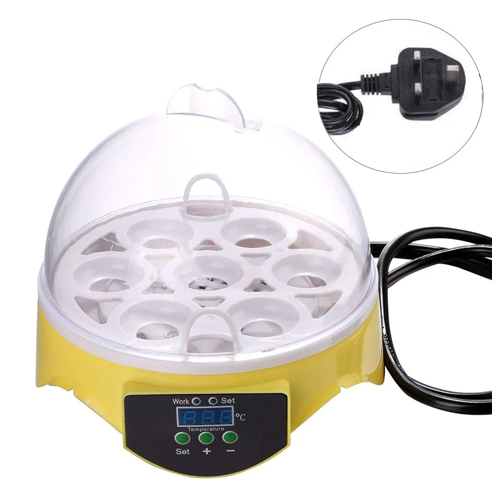 

7 Eggs Holder Semi-auto Egg Turning Incubator Egg Poultry Hatcher With Temperature Control Isolation Box for Chickens Ducks