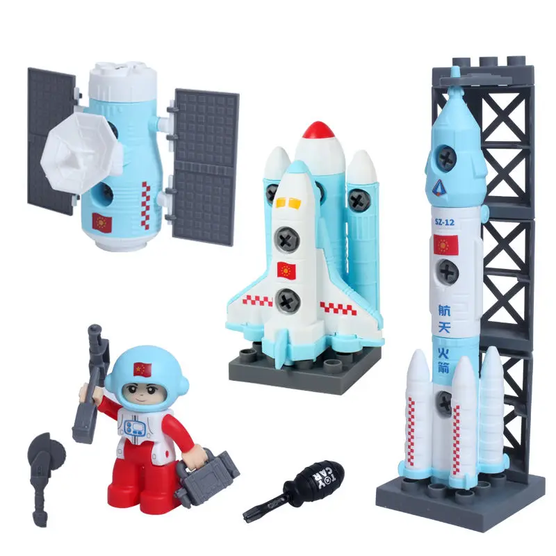 Assemble Toy Screw Toy Vehicle DIY Take Apart Plane Bus Rocket Toys for Kids Boy