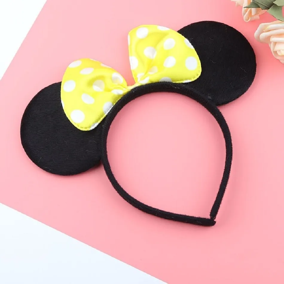 Girl Mouse Ears Headband Children Princess Party Accessories Kids Bowknot Dots Hair Band Halloween Birthday Christmas Hairband