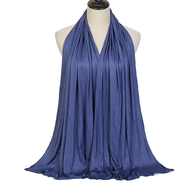 Écharpe Hijab en Jersey de coton Modal de qualité supérieure, châle musulman Long, Turban doux uni, bandeau pour femmes, bandeau africain 170x60cm