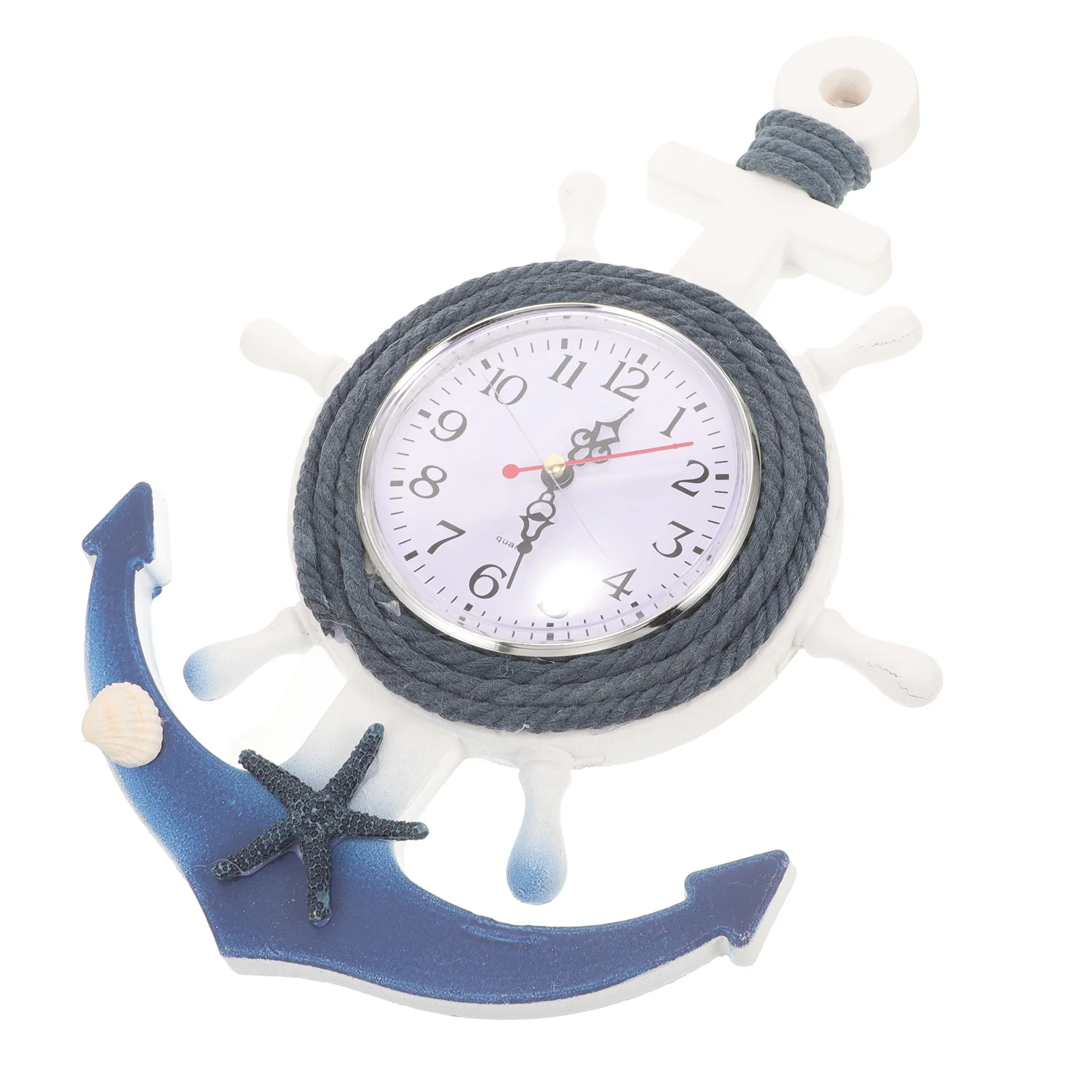 

Nautical Anchor Clock Wooden Sailboat Wall Hanging Clock Silent Watch Vintage Mediterranean Style Ornament For Summer Theme