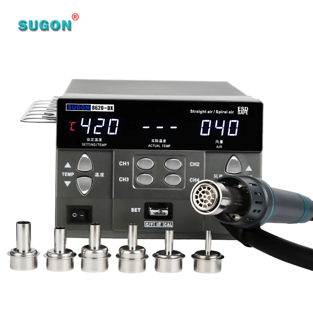 Promotion! SUGON 8620DX Soldering Rework Station Hot Air Rework Station  Blower Gun hot air gun with mobile phone repairing - AliExpress