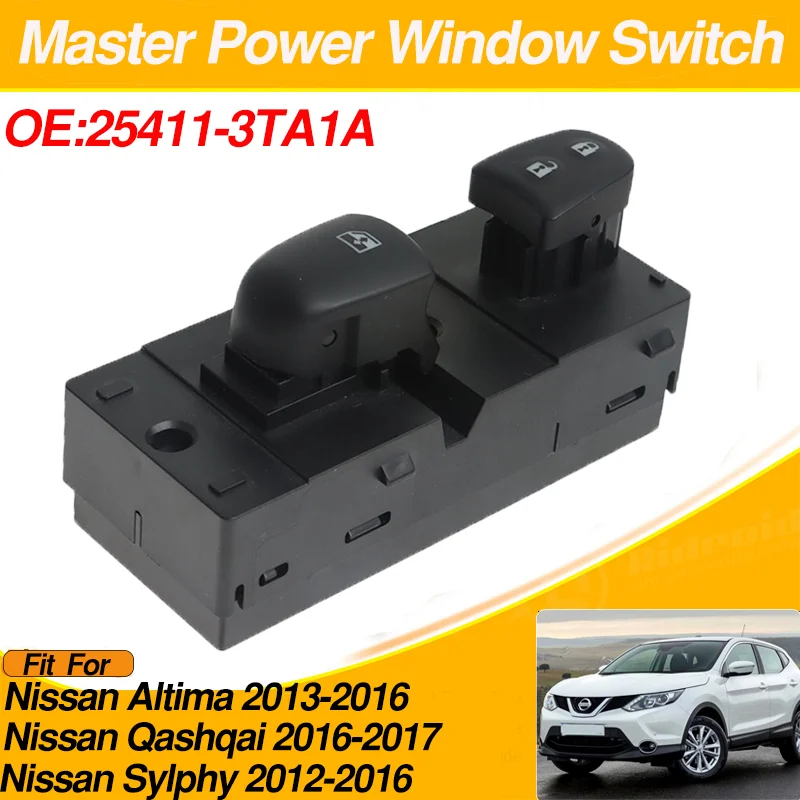 

Electric Window Switch Master Window Control Switch for Nissan Altima Qashqai Sylphy 2012-2017 25411-3TA1A
