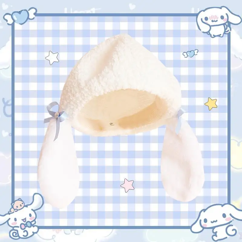 

Оригинальный берет Sanrio Cinnamoroll из овечьей шерсти аниме мультфильм Sanrio зимняя Лолита шляпа регулируемые плюшевые шляпы для девочек Шляпы подарок