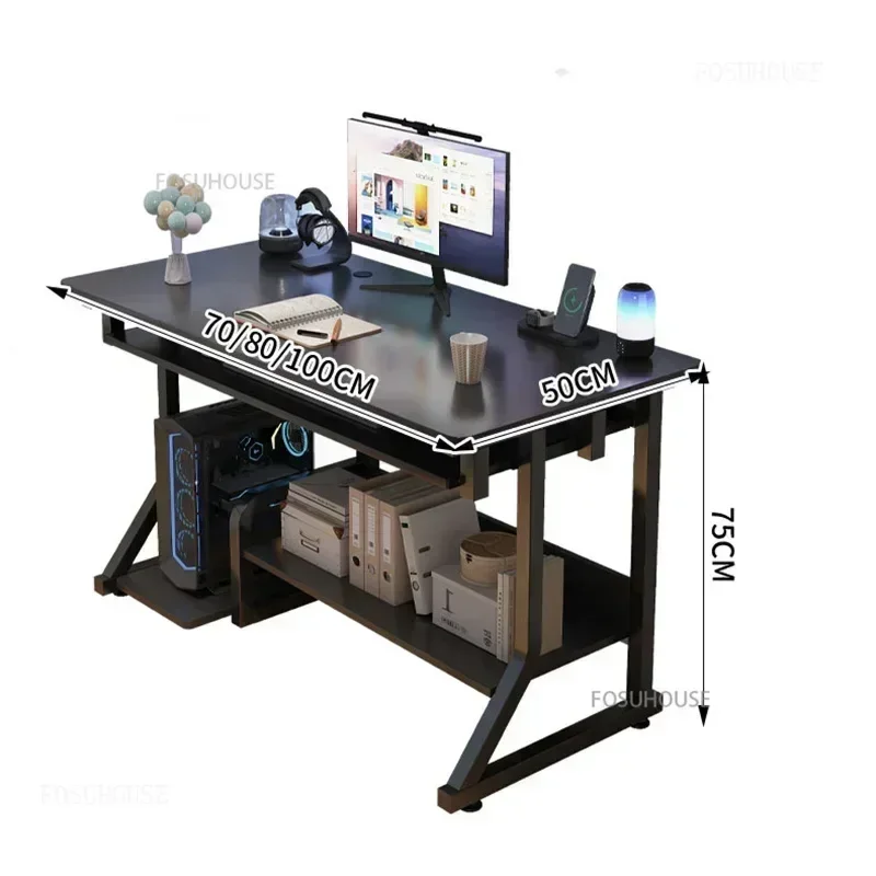Modern Office Table Office Furniture Transparent Glass Computer Desk With Keyboard Tray Student Bedroom Study Table Gaming