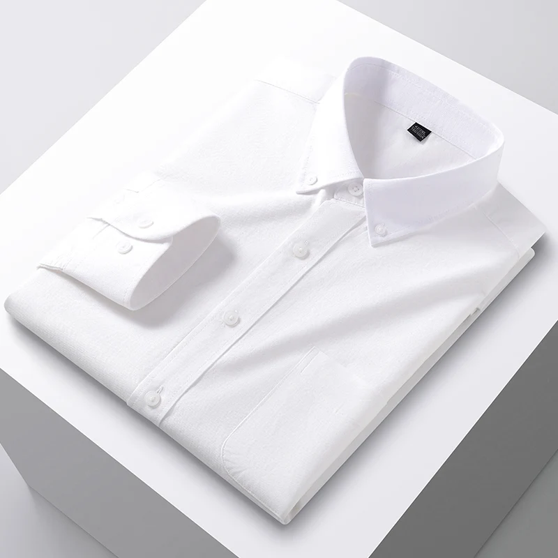 Cotton Men Casual Long Sleeve Shirt Spring Autumn 5XL