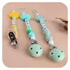 Baby Pacifier Clips Chain Silicone Leaf Beads Teether Toys Dummy Holder English Name Pacifier Chain Gift Customized Name 3