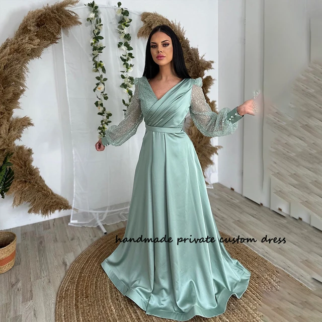 Amazon.com: MBETA Luxury Silver Gray Overskirt Evening Dress for Women  Wedding Party Elegant Arabic Formal Prom Gowns : Clothing, Shoes & Jewelry
