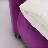 Lit double européen moderne pour adultes, lit rond italien de taille Queen, en tissu, meubles de luxe pour salon 5