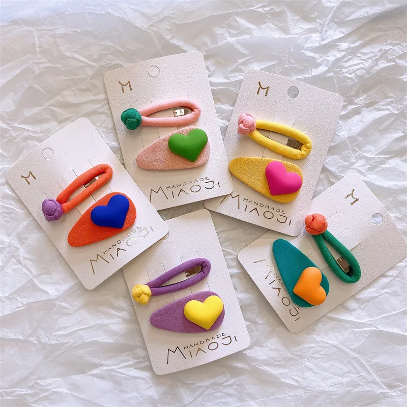 Coração de Pêssego Clip para Meninas Acessórios para o Cabelo Brilhante é Amor bb Crianças Boutique Artesanal Mini Hairpin 2022 2 Pçs - Set Cor 5 Online shopping