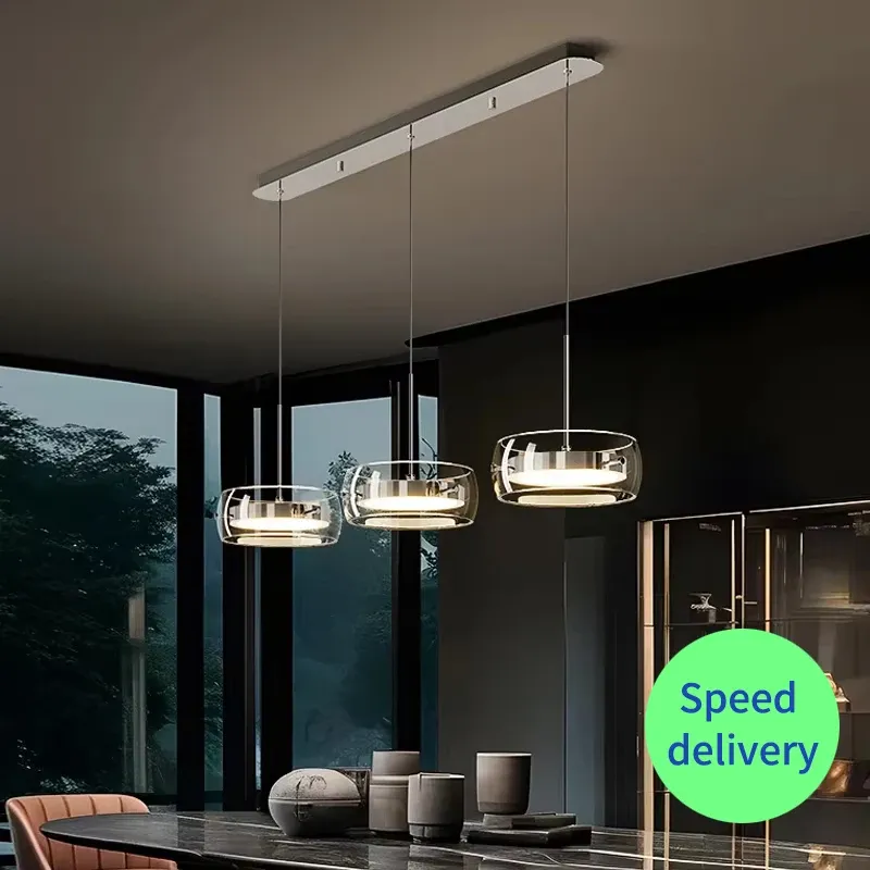 LED Modern Minimalist Dining Table Light, Glass Restaurant Pendant Light, Restaurant Light, Home Decoration, Indoor Lighting