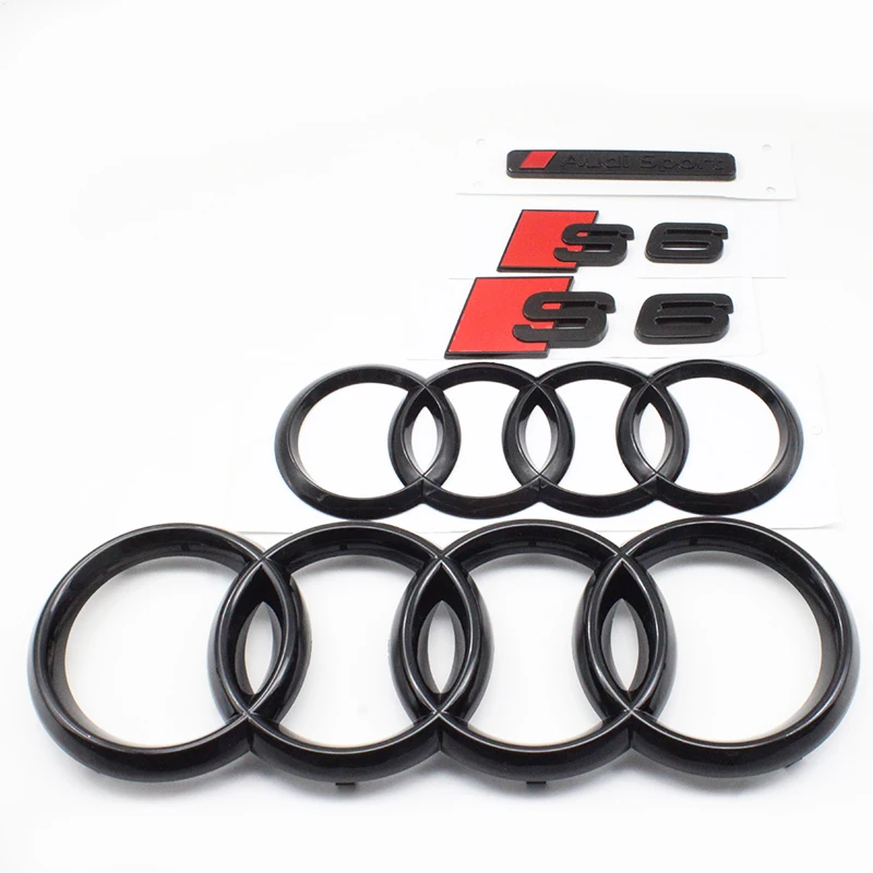 Glossy Black Hood & Trunk Emblem Badge Stickers - Car Styling Accessories