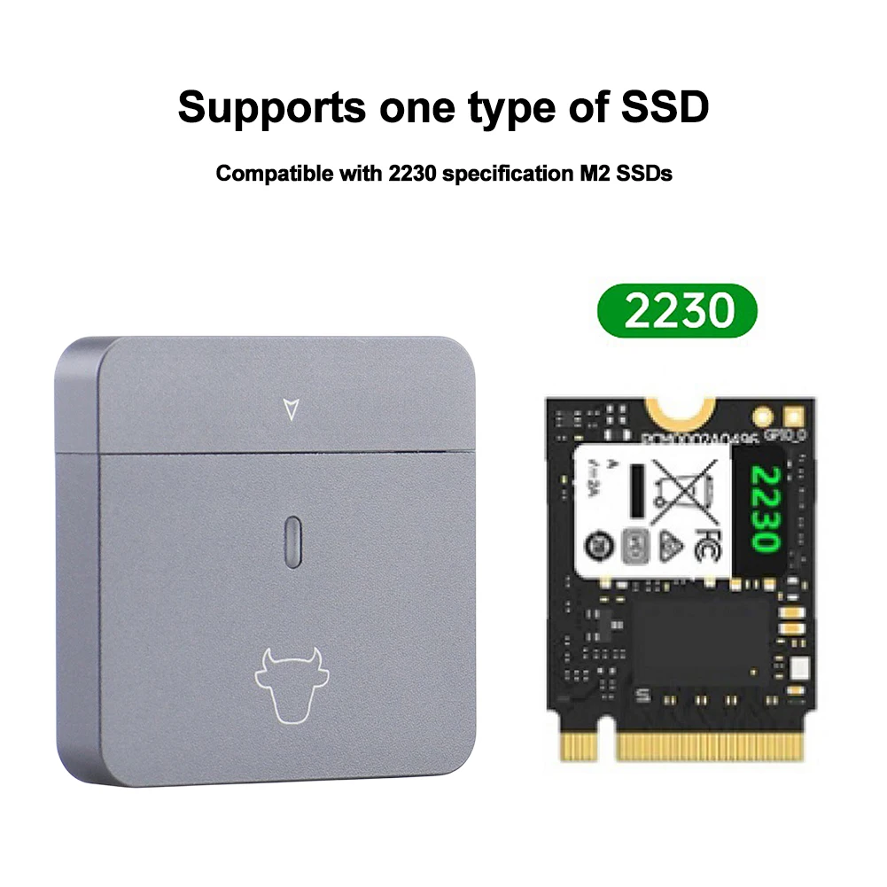 MagiDeal M.2 NVMe 2230 SSD Enclosure - USB 3.2 Gen 2 Type-C 10Gbps, Aluminum, Plug & Play