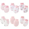 6Pairs/lot Newborn Gloves Protection Face Baby Boy Mittens Soft Cotton Anti-Scratch Gloves Cartoon Printed Girls Infant Supplies 3