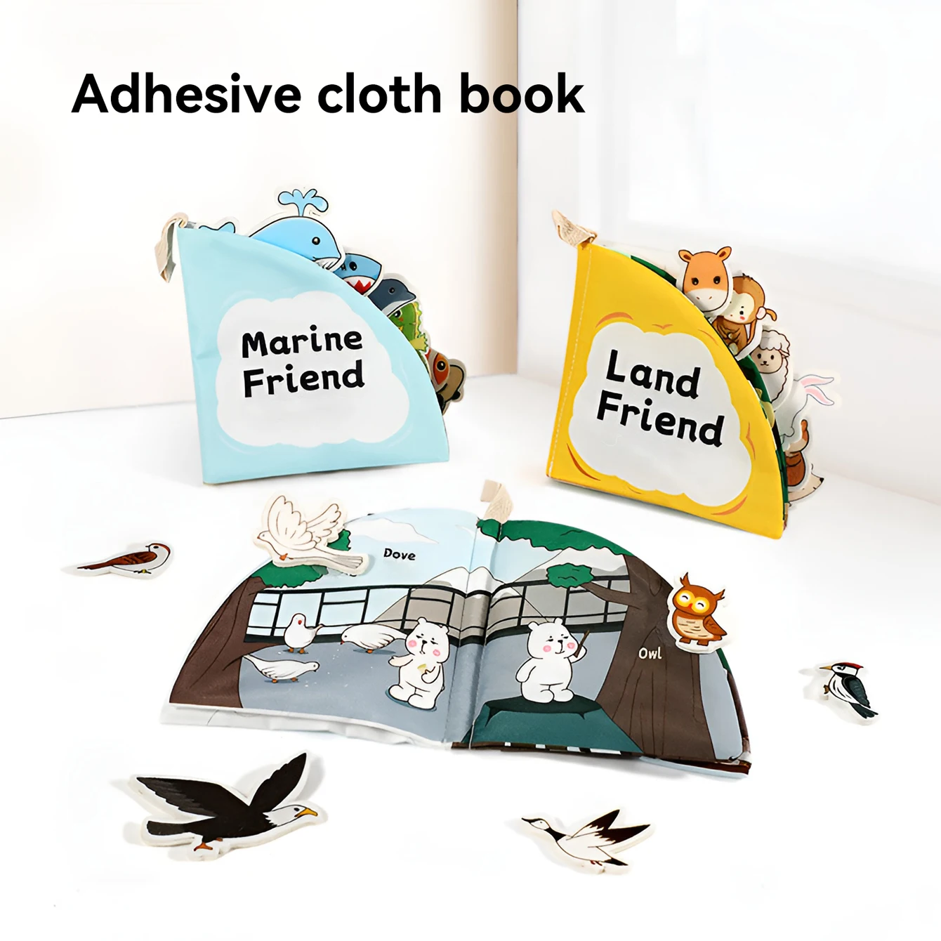 Children Tear Cloth Book Toys Matching Picture Can Repeatedly Tear paste Puzzle Early Education Cognition Cloth Art 5