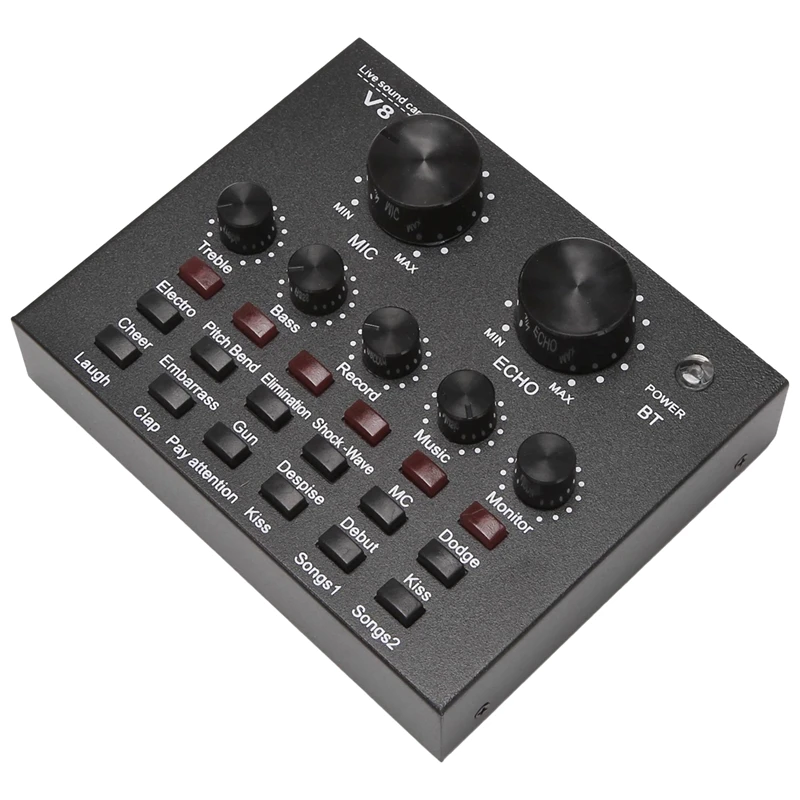 Sound Card Audio Set Interface External Usb Live Microphone Bluetooth Function for Computer Pc Mobile Phone Singin